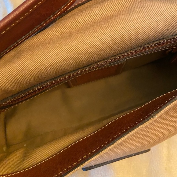 COACH LEGACY DEMI BROWN CANVAS LEATHER FLAP SHOULDER BAG - Picture 8 of 9